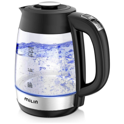 Chaleira Elétrica 1.7 L com Desligamento Automático, 1500W, 110v, MILIN ML9KT0010, Preto