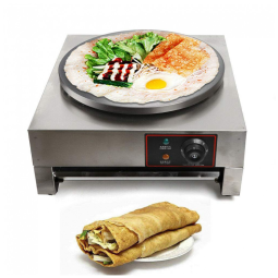 Máquina de Crepe Elétrica antiaderente de Aço inoxidável, 110v, YIYIBYUS, Prateado