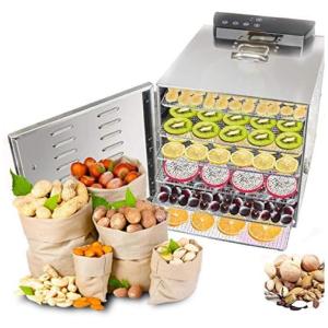 Desidratador de Alimentos, 6 Bandejas, Digital, 110v, BRISUNSHINE, Prateado