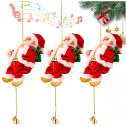 Decoração de Natal: Papai Noel Musical Escalando Corda, Papai Noel Elétrico Atualizado 2026, Com Música e Movimento,Generic