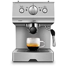 Máquina de Café Expresso 15 xicaras em Aço Inoxidável com Bocal de Leite, 110V, ADIOLI, Prata