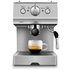 Máquina de Café Expresso 15 xicaras em Aço Inoxidável com Bocal de Leite, 110V, ADIOLI, Prata