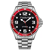 Relgio Regatta Champion 4006 44mm com mostrador preto e pulseira de ao inoxidvel prateado - Stuhrling