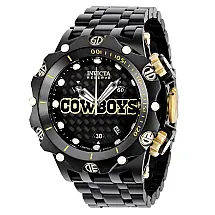Relgio masculino reserva NFL Dallas Cowboys Swiss Ronda Z60 calibre - 51 mm. Preto 36163