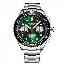 Relógio Masculino Stuhrling Velocity 4016 Quartzo 42mm com Cronográfo, Prata e Verde