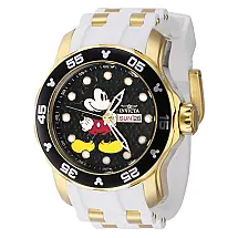 Relgio masculino do Mickey Mouse de edio limitada da Disney - 48 mm. Ouro. Branco 40363