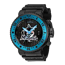 Relgio masculino MLB Miami Marlins - 52 mm. Preto 42363