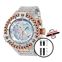 Relógio Masculino Reserve Herc com Mostrador Madrepérola e Pulseira Intercambiável, Invicta 33863, Prata e Dourado