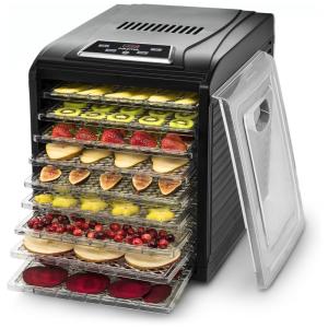 Desidratador de Alimentos com 9 bandejas e cronômetro digital, 110V, GOURMIA GFD1950, Preto