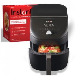 Fritadeira Elétrica AirFryer 6L com Painel Digital e Cesto Antiaderente, 110V, Vortex Slim, Preta