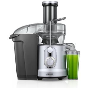 Centrífuga de Frutas e Vegetais de Fácil Limpeza em Aço Inoxidável, 110V 1000W, Juilist, Prata