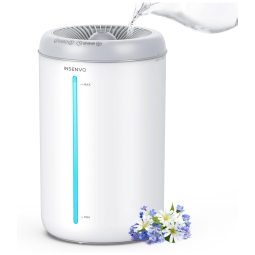 Umidificador para Quarto Grande 4,5L com 3 Níveis de Névoa e Desligamento Automático, INSENVO P2207B, Branco
