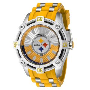 Relgio Masculino NFL Pittsburgh Steelers em Ao - 52mm - Invicta - Amarelo ZG-42073