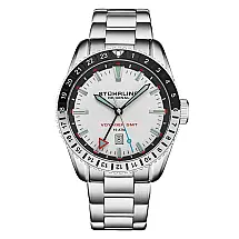 Relógio Masculino Stuhrling Voyager GMT 4017 Quartzo 42mm, Prata