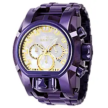 Relgio masculino Bolt Zeus Magnum com mostrador em madreprola - 52 mm. Roxo 39273