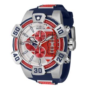 Relgio Invicta NFL New England Patriots - 52mm, Azul e Vermelho 41573 - Ideal para fs de futebol americano.