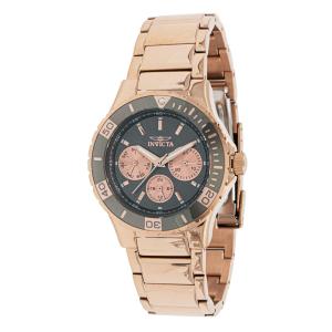 Relógio Feminino Aviator, Invicta 37573, Ouro Rosa e Cinza