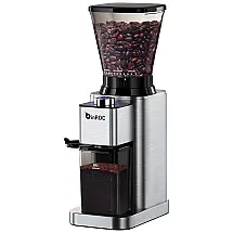 Moedor de Café em Grãos 255g com Controle de Velocidade, 150W, 110v, BINROC Coffee Burr Grinder, Prateado