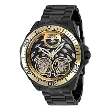 Relógio Masculino Automático Grand Diver, Invicta 37673, Preto e Dourado