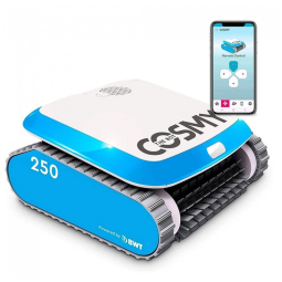 Robô Aspirador de Piscina com Cabo, Modo de Deslocamento Rápido, Sucção Poderosa e Controle por APP, 110V, BWT, Branco e Azul