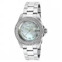 Relógio Feminino Invicta Angel com Movimento de Quartzo Suíço, Mostrador de Madre Pérola 40mm, Aço ZG19873