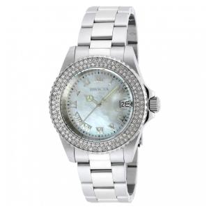 Relógio Feminino Invicta Angel com Movimento de Quartzo Suíço, Mostrador de Madre Pérola 40mm, Aço ZG19873