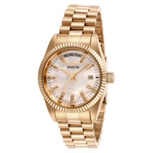 Relógio Feminino Specialty 0,13 quilates com Mostrador Madrepérola e Diamante, Invicta 29873, Ouro Rosa