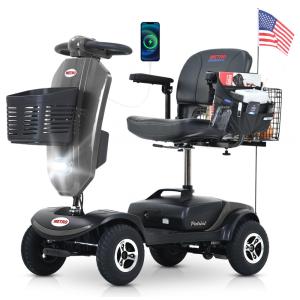 Cadeira de Rodas Elétrica Dobrável Metro Mobility para Idosos, com Assento para Adultos, Bateria de Longa Duração, com Bandeira