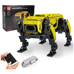 Kit de Construção Robot Dog Building com 936 Peças e Controle Remoto para Crianças e Adultos, Mould King, Amarelo