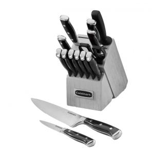 Conjunto de Facas em Aço Inoxidável com Bloco de Bancada, 15 Peças, CUISINART, Preto