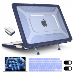 Capa Rígida Antichoque Azul Marinho para MacBook Air 15″ (2023–2025, Modelos A3241/A3114/A2941, M2/M3/M4) – MEEgoodo