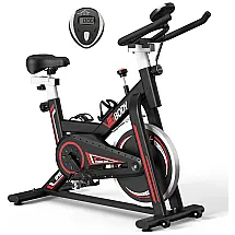 Bicicleta Ergométrica com Suporte para Tablet e Banco Ajustável, VIGBODY, Preto
