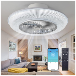 Ventilador de Teto com Controle Remoto, 3 Velocidades e Luzes, 110v, ANEGOE KJ 8083 SR, Preto