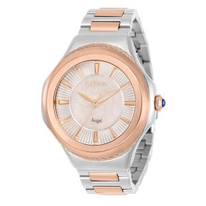 Relógio Feminino de Quartzo Angel, Invicta 31083, Prata e Ouro Rosa
