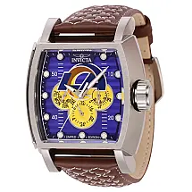 Relgio masculino Invicta NFL Los Angeles Rams - 48mm, branco e marrom (45083)