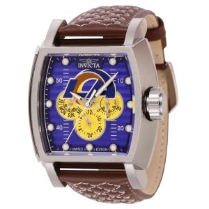 Relgio masculino Invicta NFL Los Angeles Rams - 48mm, branco e marrom (45083)