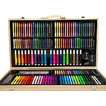 Kit Lápis de Cor Profissional com Maleta de Madeira, XUERUIGANG, Marrom