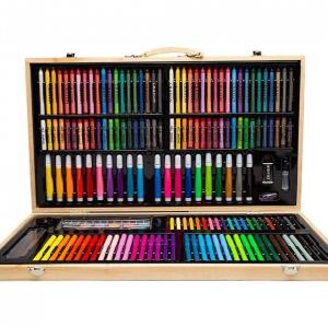 Kit Lápis de Cor Profissional com Maleta de Madeira, XUERUIGANG, Marrom