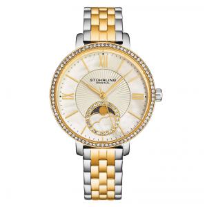 Relógio Stuhrling Horizonte 4038 Classic 36mm Ouro Amarelo e Pulseira Bicolor Ouro Amarelo e Prateado