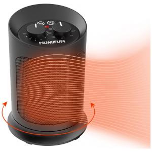Aquecedor Elétrico Portátil de Cerâmica com 3 Modos, 1500W 110V, NUMIFUN, Preto