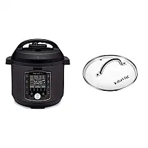 Panela de Pressão Elétrica 10 em 1, 8L com Painel de LED e Tampa de Vidro, 110V, Instant Pot, Preta