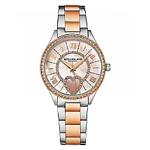 Relógio Feminino Stuhrling Taylor com Madre-Pérola e Pulseira Rosa Bicolor, Elegância e Estilo