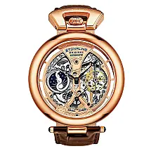 Relgio Automtico Emperor's Grandeur 3919 com Mostrador Rosa e Pulseira de Couro Marrom - Stuhrling