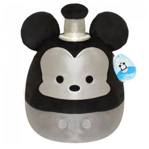 Pelúcia Steamboat Willie Mickey Mouse de 35 cm Colecionável e Super Macio para Crianças, Squishmallows SQK0489, Preto