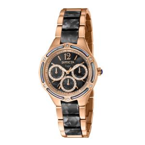 Relgio feminino anjo - 35 mm. Rosa ouro. Preto 40393