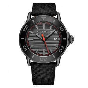 Relógio Voyager 4049 44mm com Mostrador, Alça e Moldura Pretos, Stuhrling.