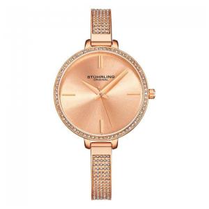 Relgio Pentai 3949 com Mostrador Rosa e Pulseira em Ao Inoxidvel com Acabamento em Ouro Rosa de Camadas - Stuhrling.
