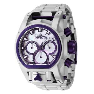 Relógio Feminino Bolt Zeus Magnum com Mostrador em Madrepérola, Invicta 40593, Prata e Roxo