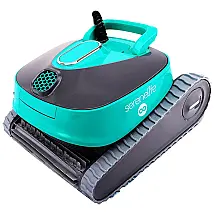 Robô Limpador Automático de Piscina SereneLife Preto, Escovas Duplas, Filtragem Avançada, Escalada em Paredes, Capacidade até 15 m, 150W