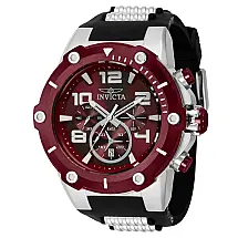Relógio Masculino Speedway, Invicta 40893, Preto, Prata e Vermelho